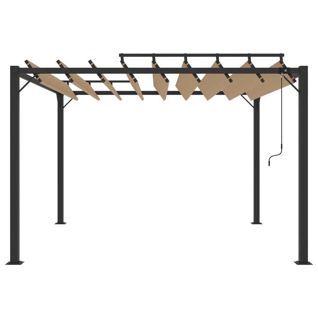 Pergolato a Lamelle 3x3m Grigio Talpa Tessuto e Alluminio - homemem39