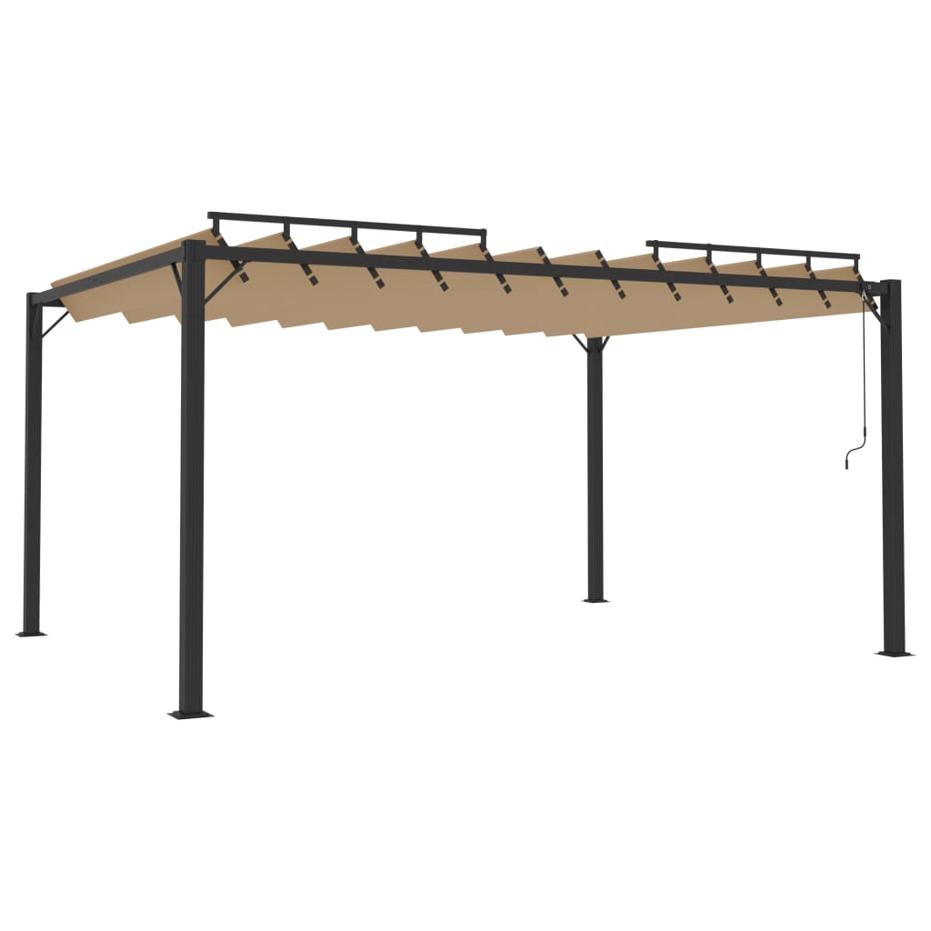 Pergolato a Lamelle 3x4m Grigio Talpa Tessuto e Alluminio - homemem39