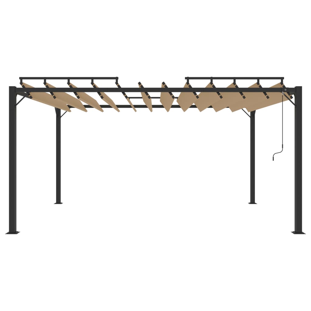 Pergolato a Lamelle 3x4m Grigio Talpa Tessuto e Alluminio - homemem39