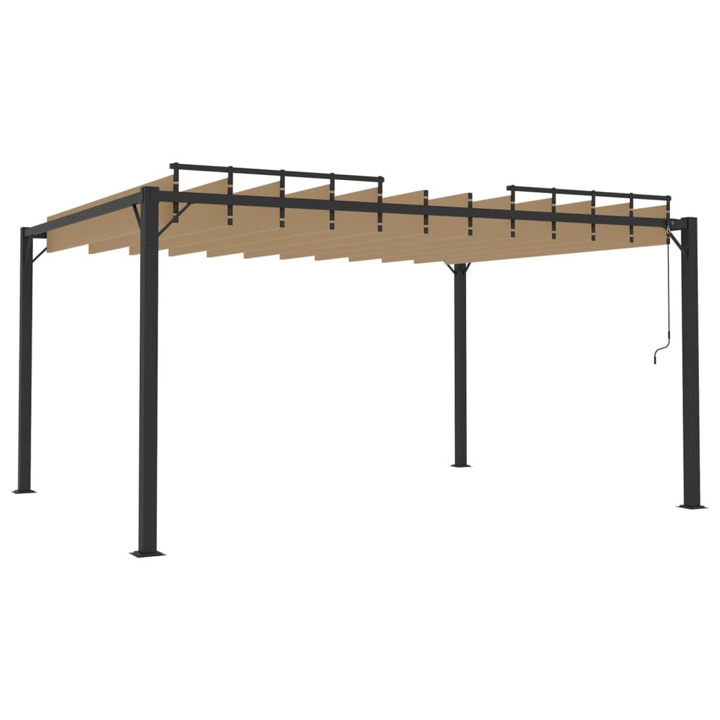 Pergolato a Lamelle 3x4m Grigio Talpa Tessuto e Alluminio - homemem39