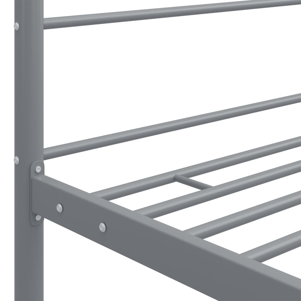 Letto a Baldacchino Grigio in Metallo 160x200 cm - homemem39