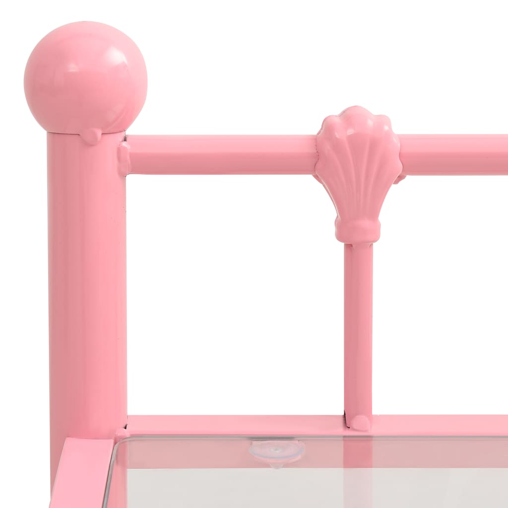 Comodini 2 pz Rosa e Trasparente in Metallo e Vetro - homemem39