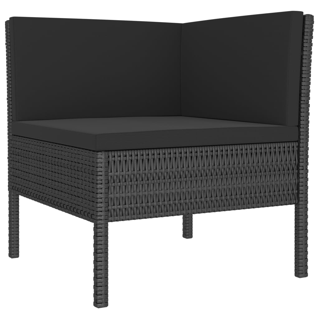Set Divani da Giardino 4 pz con Cuscini in Polyrattan Nero - homemem39