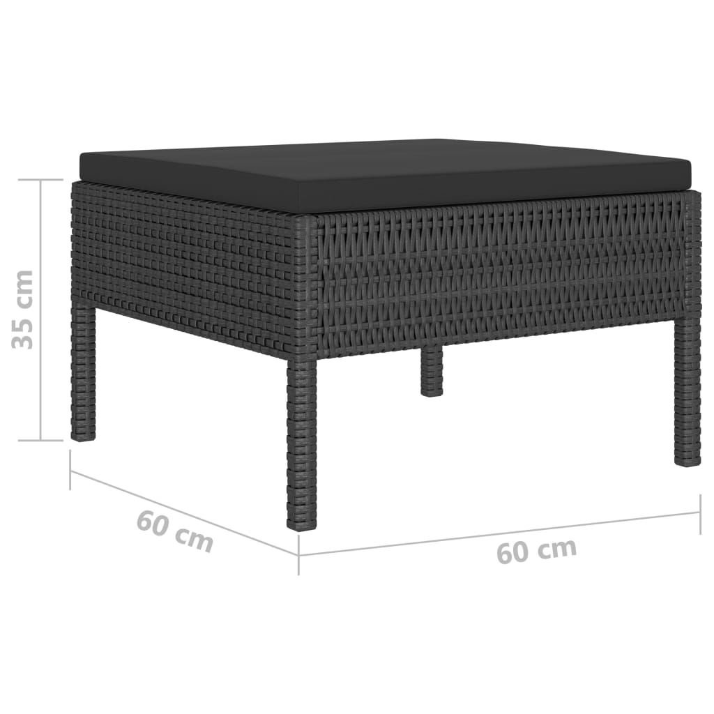 Set Divani da Giardino 4 pz con Cuscini in Polyrattan Nero - homemem39