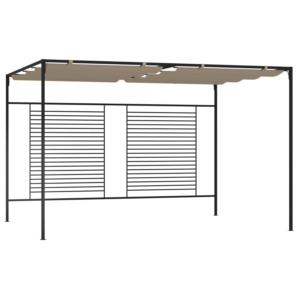 Gazebo con Tetto Retrattile 3x4x2,3 m Grigio Talpa 180 g/m² - homemem39