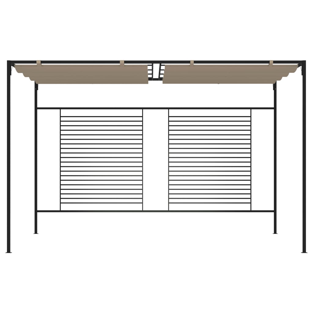 Gazebo con Tetto Retrattile 3x4x2,3 m Grigio Talpa 180 g/m² - homemem39