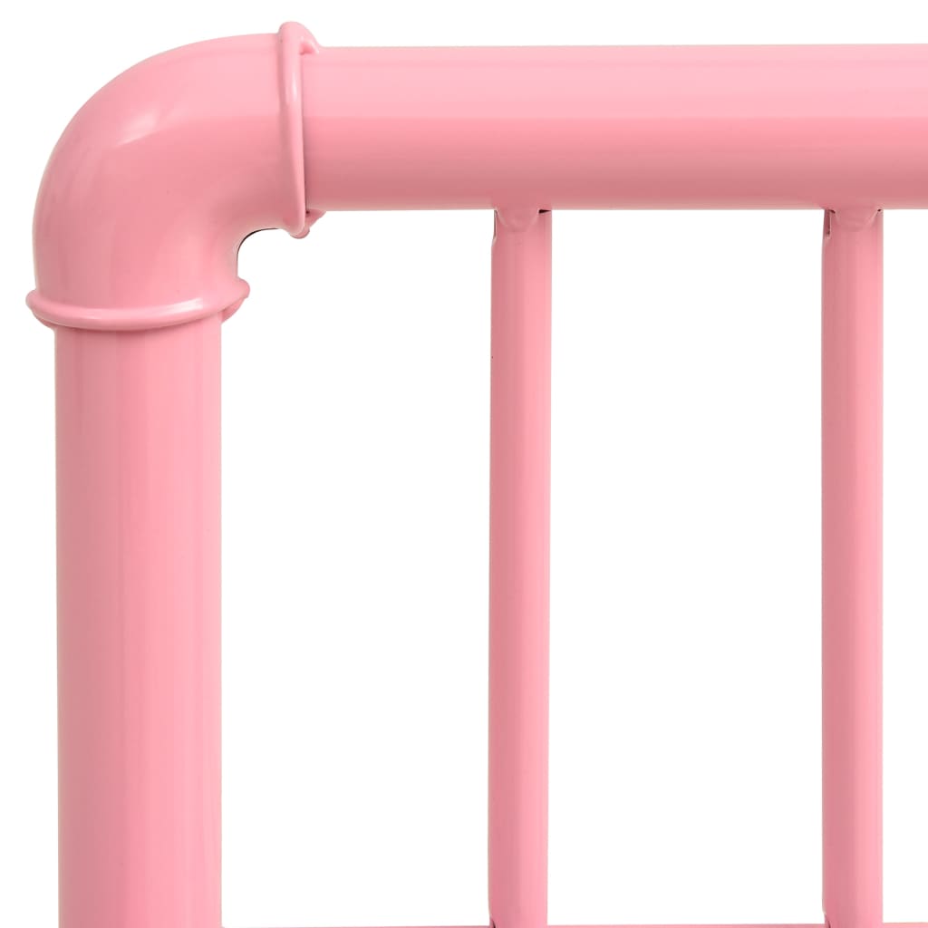 Comodini 2 pz Rosa e Trasparente in Metallo e Vetro - homemem39