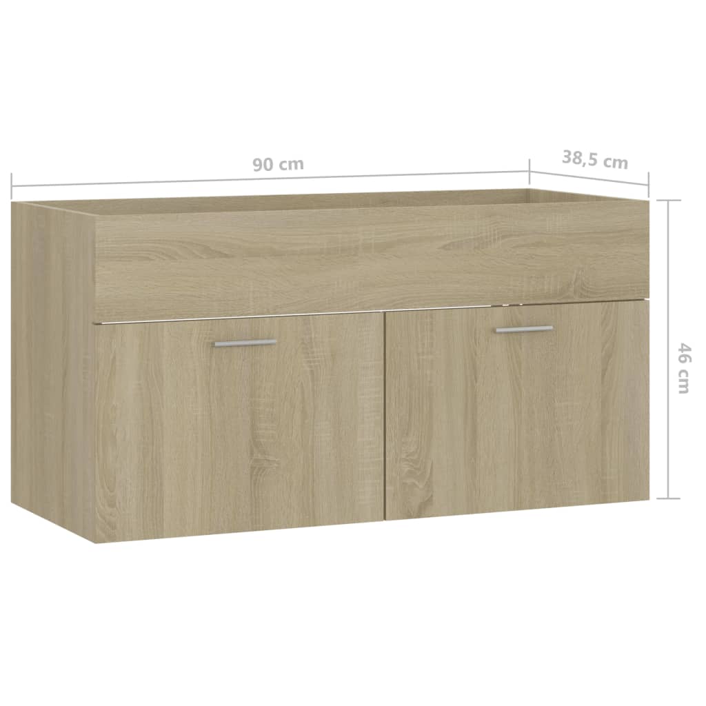 Mobile Sottolavabo Rovere Sonoma 90x38,5x46 cm in Truciolato - homemem39