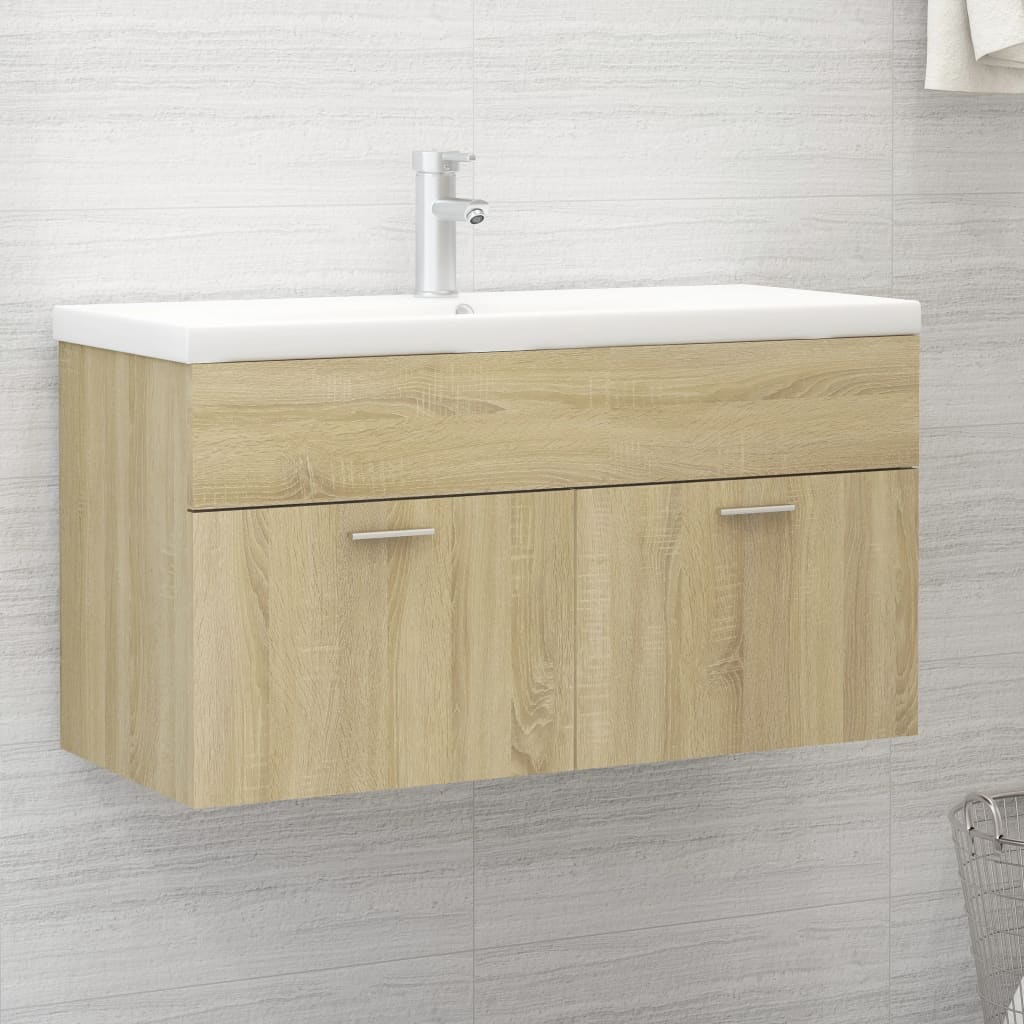 Mobile Sottolavabo Rovere Sonoma 90x38,5x46 cm in Truciolato - homemem39