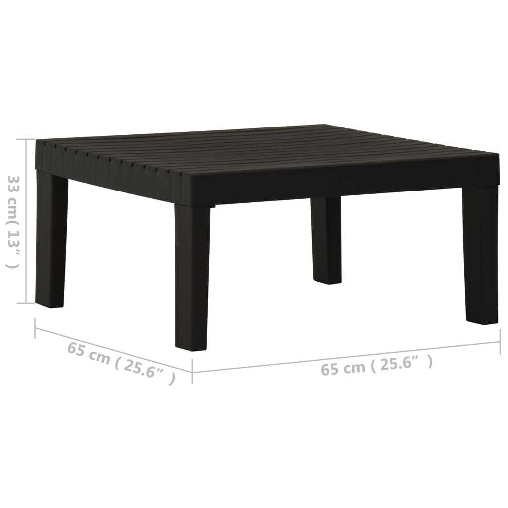 Tavolino da Salotto per Giardino in Plastica Grigio - homemem39