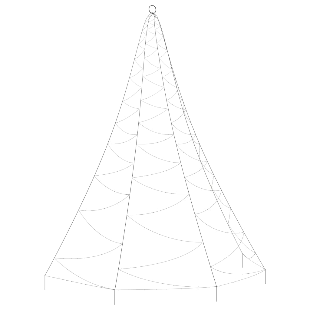 Albero da Parete con Gancio Metallico 720 LED Colorati 5 m - homemem39