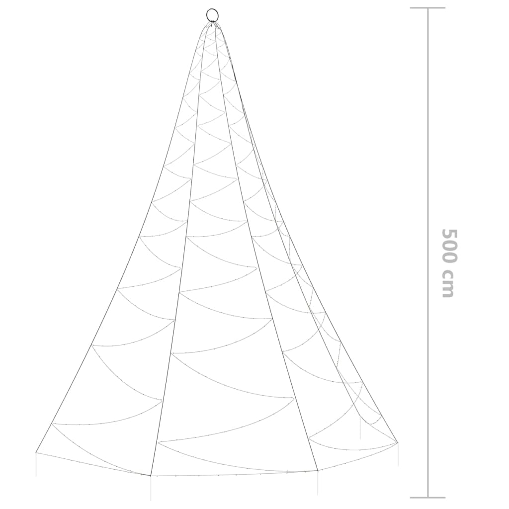 Albero da Parete con Gancio Metallico 720 LED Colorati 5 m - homemem39