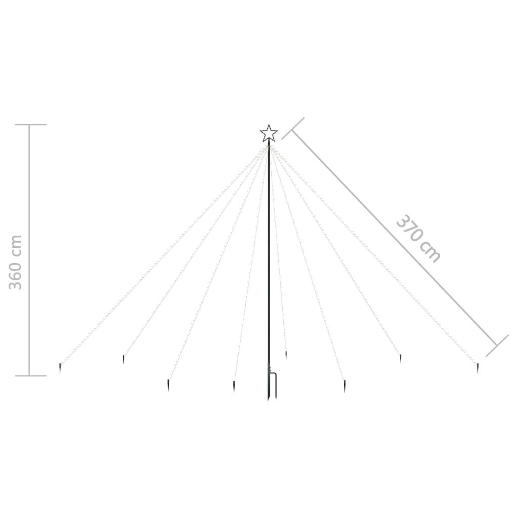 Luci per Albero Natale Interni Esterni 576 LED Blu 3,6 m - homemem39