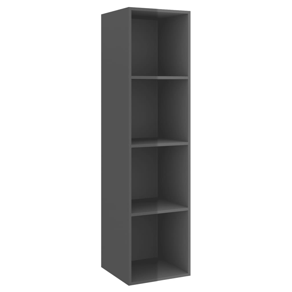 Mobile TV a Parete 4 pz Grigio Lucido in Truciolato - homemem39