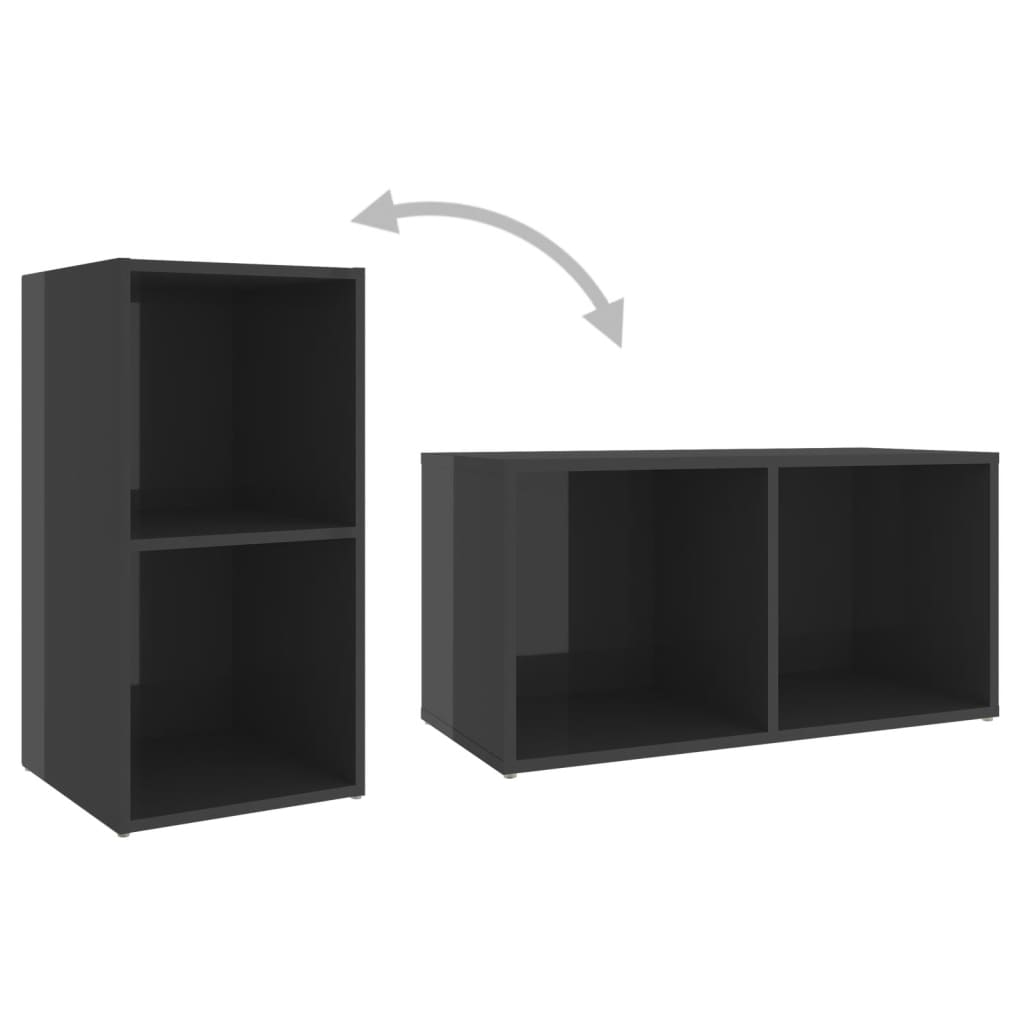 Mobili Porta TV 2 pz Grigio Lucido 72x35x36,5 cm in Truciolato - homemem39