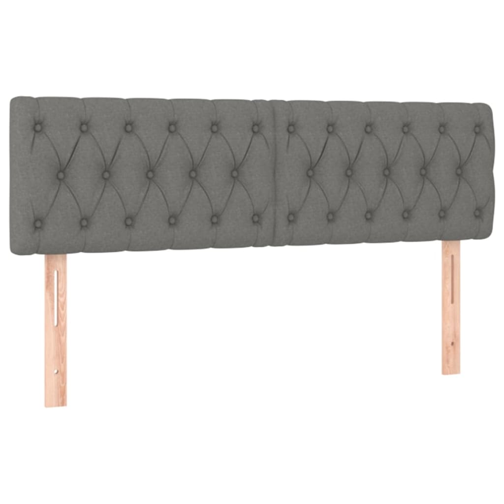 Letto a Molle Materasso e LED Grigio Scuro 140x190cm in Tessuto - homemem39