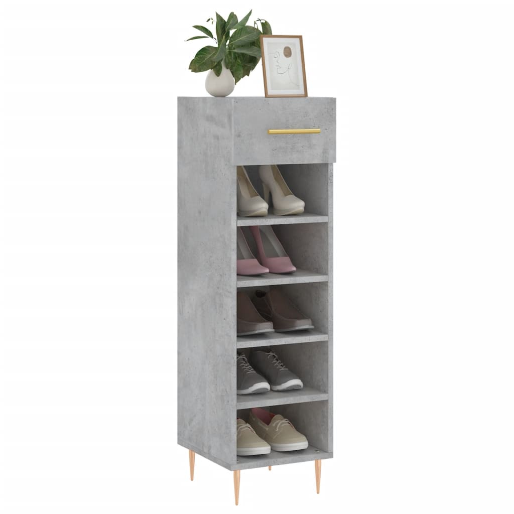 Scarpiera Grigio Cemento 30x35x105 cm in Legno Multistrato - homemem39