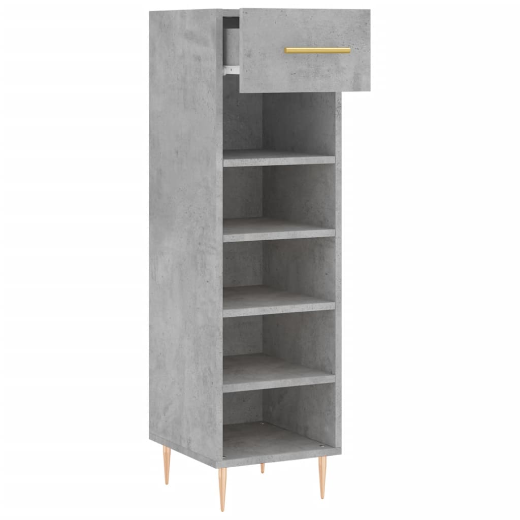 Scarpiera Grigio Cemento 30x35x105 cm in Legno Multistrato - homemem39
