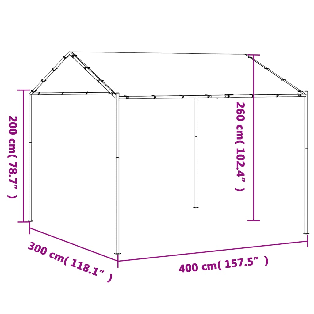Tenda a Baldacchino Beige 4x3 m in Acciaio e Tessuto - homemem39
