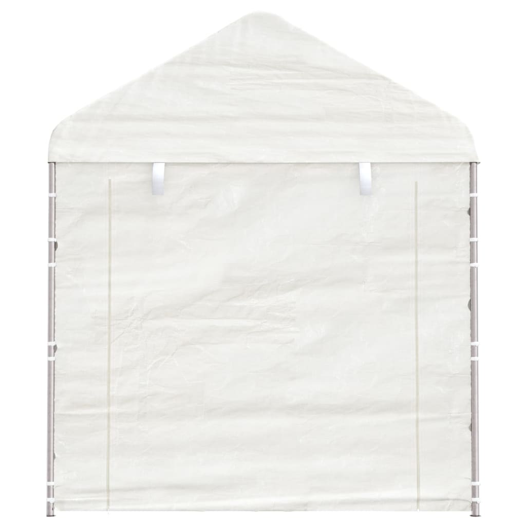 Gazebo con Tetto Bianco 11,15x2,28x2,69 m in Polietilene - homemem39