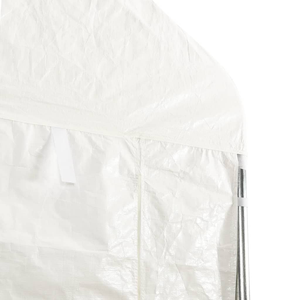 Gazebo con Tetto Bianco 11,15x2,28x2,69 m in Polietilene - homemem39