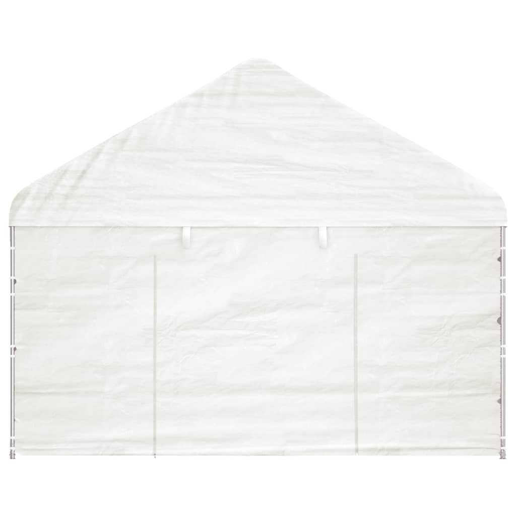 Gazebo con Tetto Bianco 4,46x4,08x3,22 m in Polietilene - homemem39
