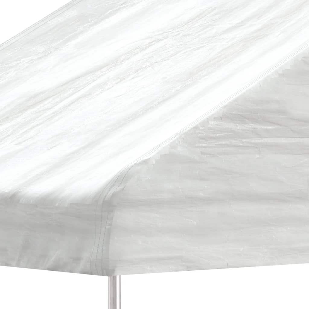 Gazebo con Tetto Bianco 17,84x4,08x3,22 m in Polietilene - homemem39