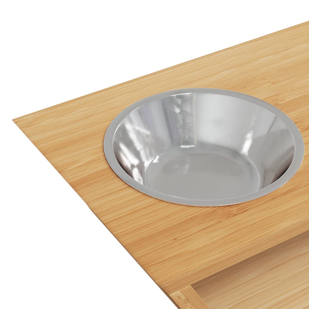 Ciotole per Cani Rialzate 35,5x18x10,5 cm in Bambù - homemem39