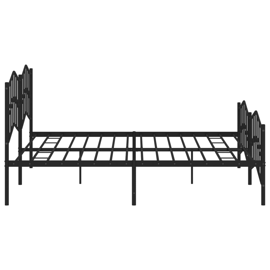 Giroletto con Testiera e Pediera Metallo Nero 200x200 cm - homemem39