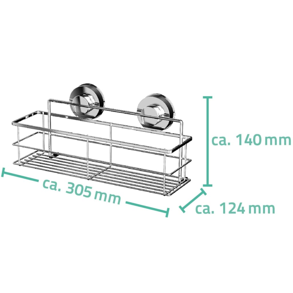 Mensola per Doccia 30,5x12,4x14 cm Cromata 12010200