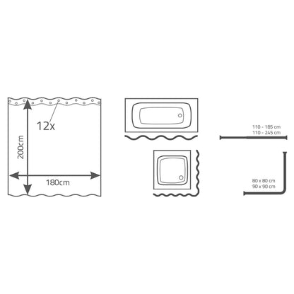 Tenda da Doccia Smile 180x200 cm