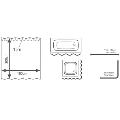 Tenda da Doccia Layer 180x200 cm