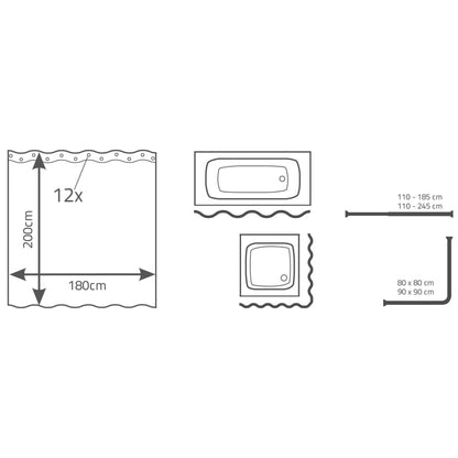 Tenda da Doccia Textile Erba