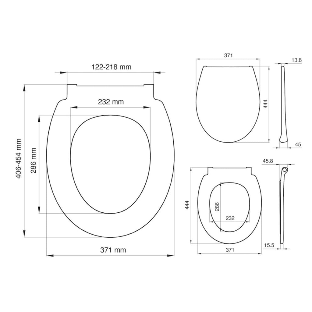 Copri water coperchio WC Pasadena Termoplastica bianco 250040646