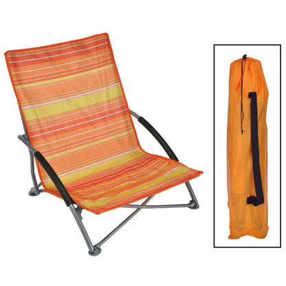 Sedia da Spiaggia Pieghevole Arancione 65x55x25/65cm - homemem39