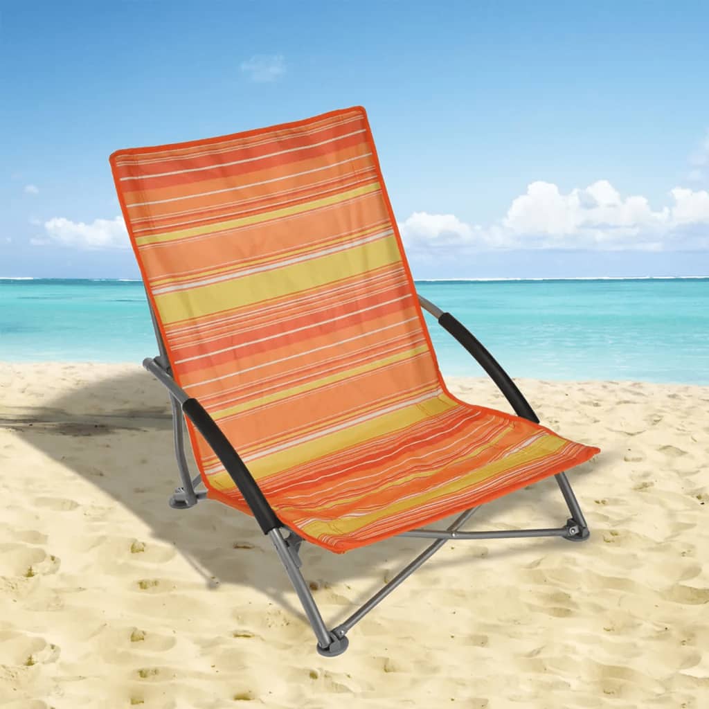 Sedia da Spiaggia Pieghevole Arancione 65x55x25/65cm - homemem39