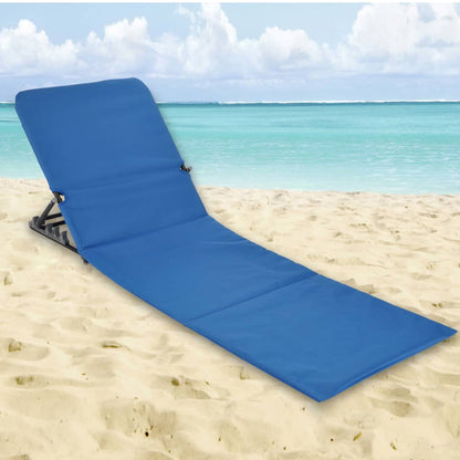 Sedia a Stuoia da Spiaggia Pieghevole in PVC Blu