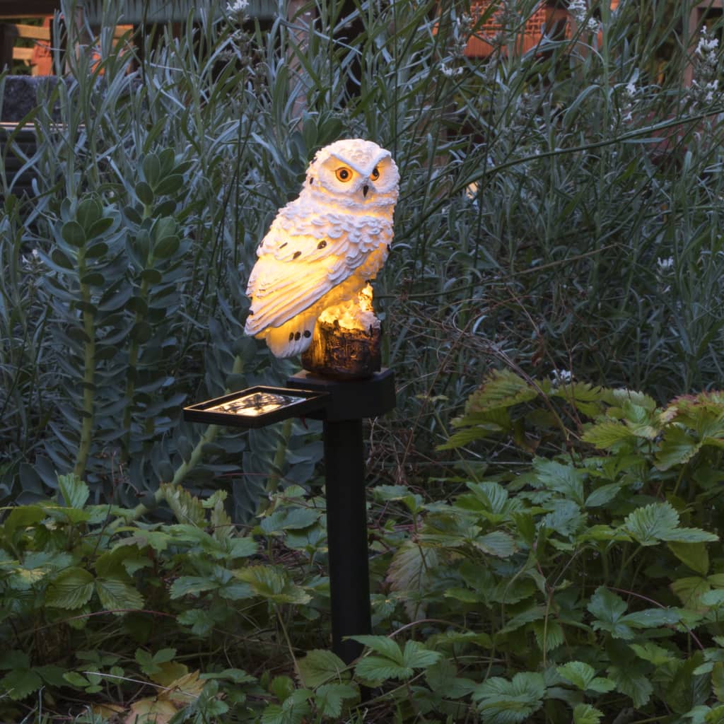 Lampada Solare a LED Gufo Bianco