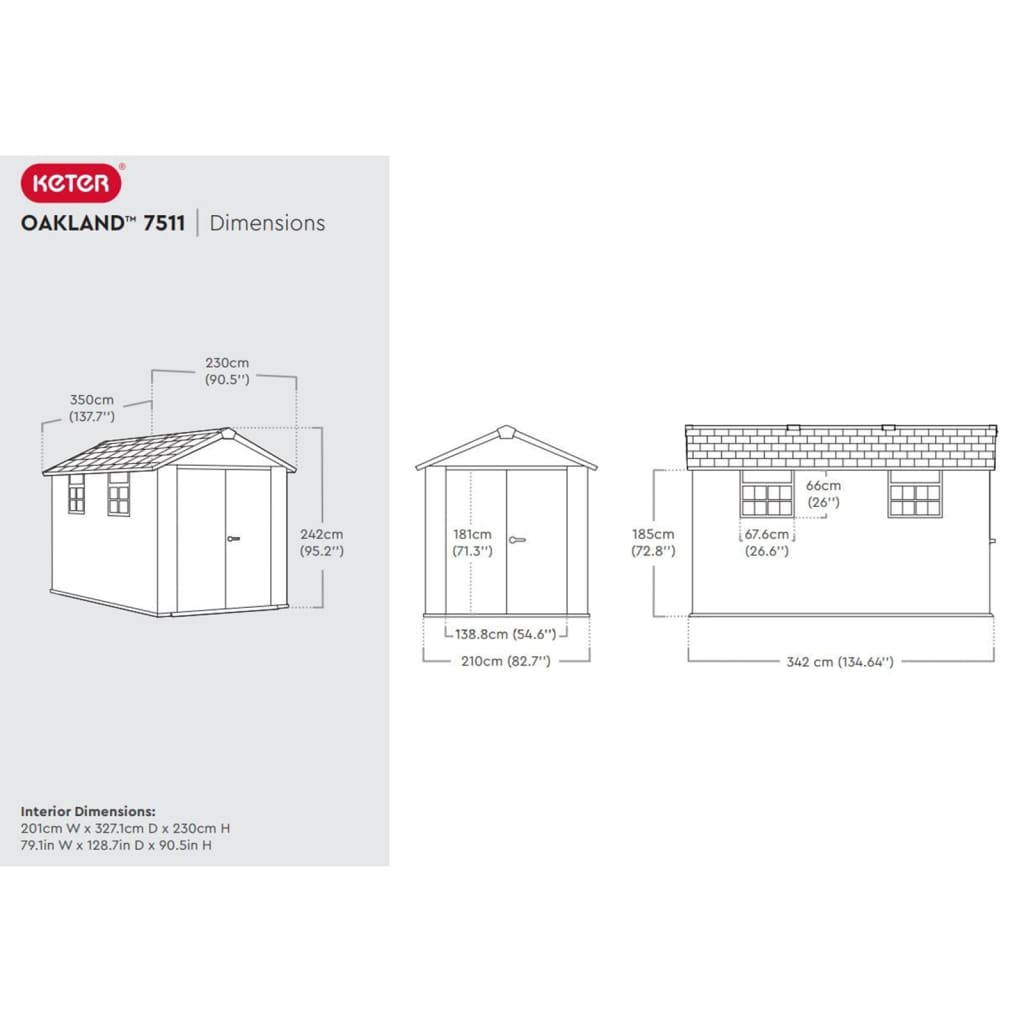 Casetta da Giardino Oakland 7511 Antracite - homemem39