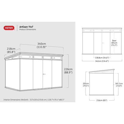 Capanno da Giardino Artisan 117 Grigio Brunastro - homemem39