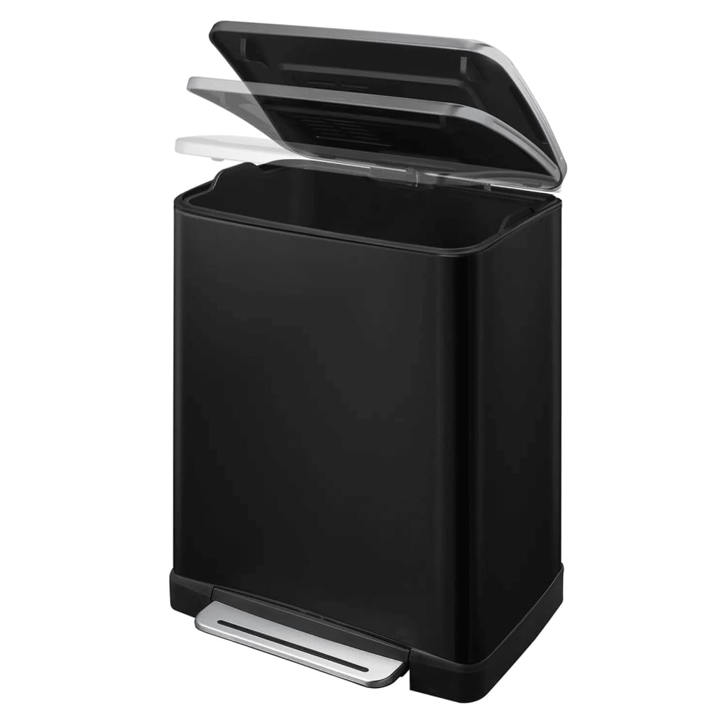 Pattumiera a Pedale E-Cube 50 L Nero Opaco - homemem39