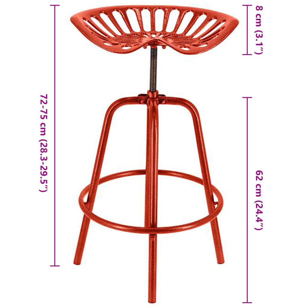 Sedia da Bar con Sedile Trattore Rossa - homemem39