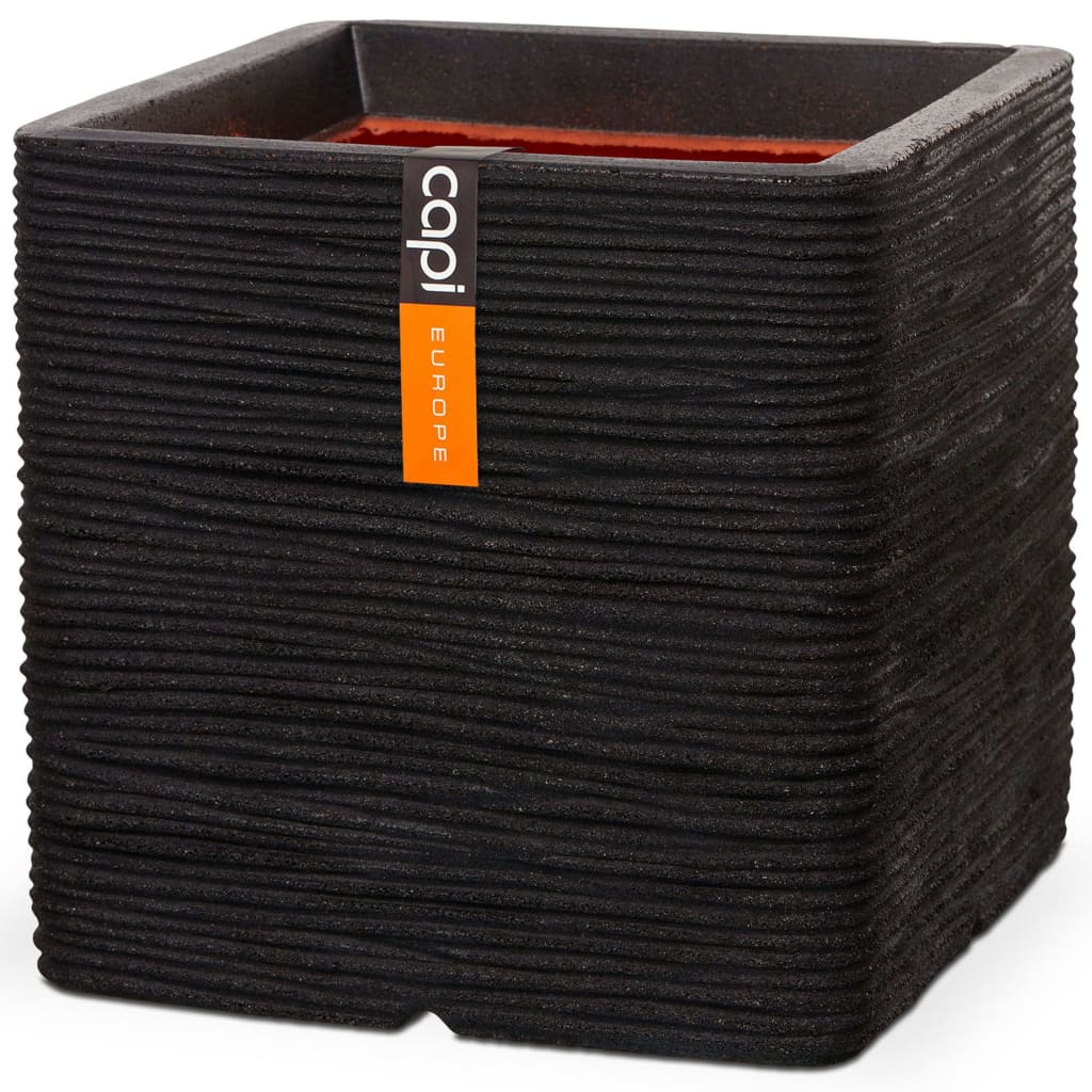 Fioriera Nature Rib Quadrata 30x30 cm Nera KBLR902 - homemem39