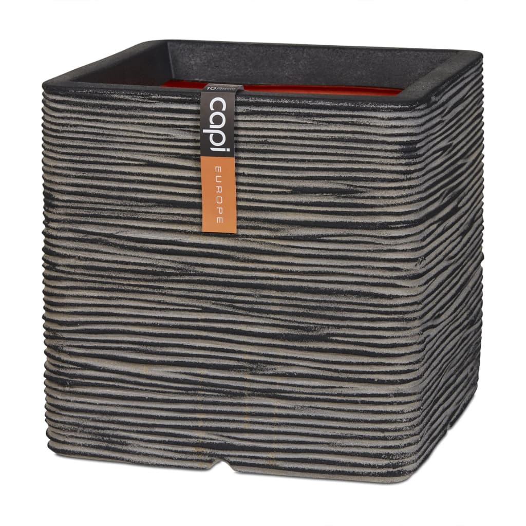 Fioriera Nature Rib Quadrata 50 x 50 cm Antracite - homemem39