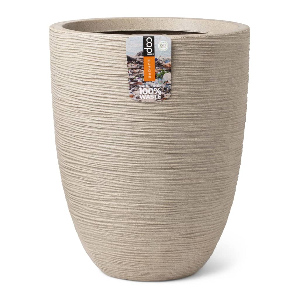 Vaso Elegante Basso Waste Rib 34x46 cm Beige Terrazzo - homemem39