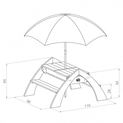 Tavolo da Picnic per Bambini Delta Grigio e Bianco A031.023.00