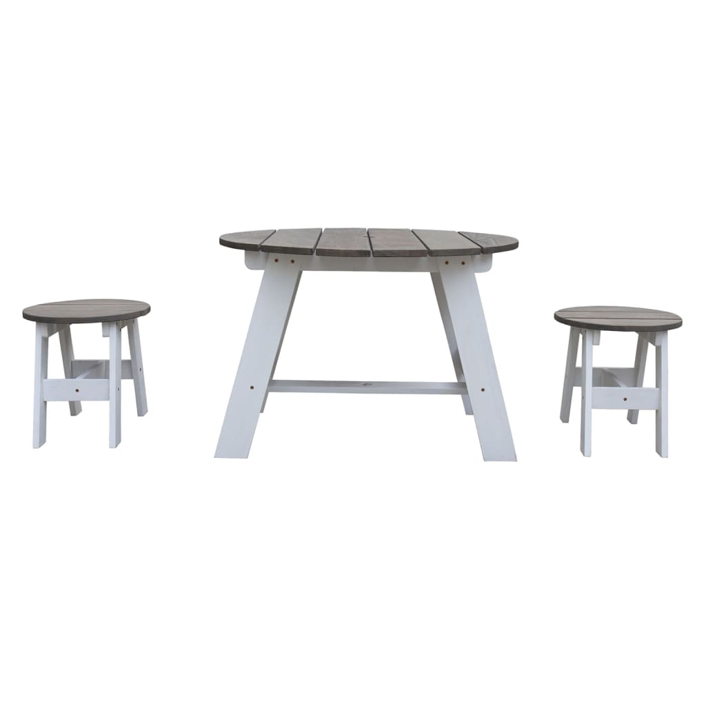 Set Tavolo da Picnic per Bambini 3 pz Grigio e Bianco