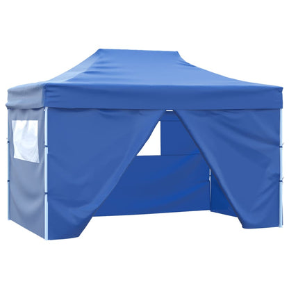 Tenda Pieghevole Pop-Up con 4 Pareti Laterali 3x4,5 m Blu - homemem39