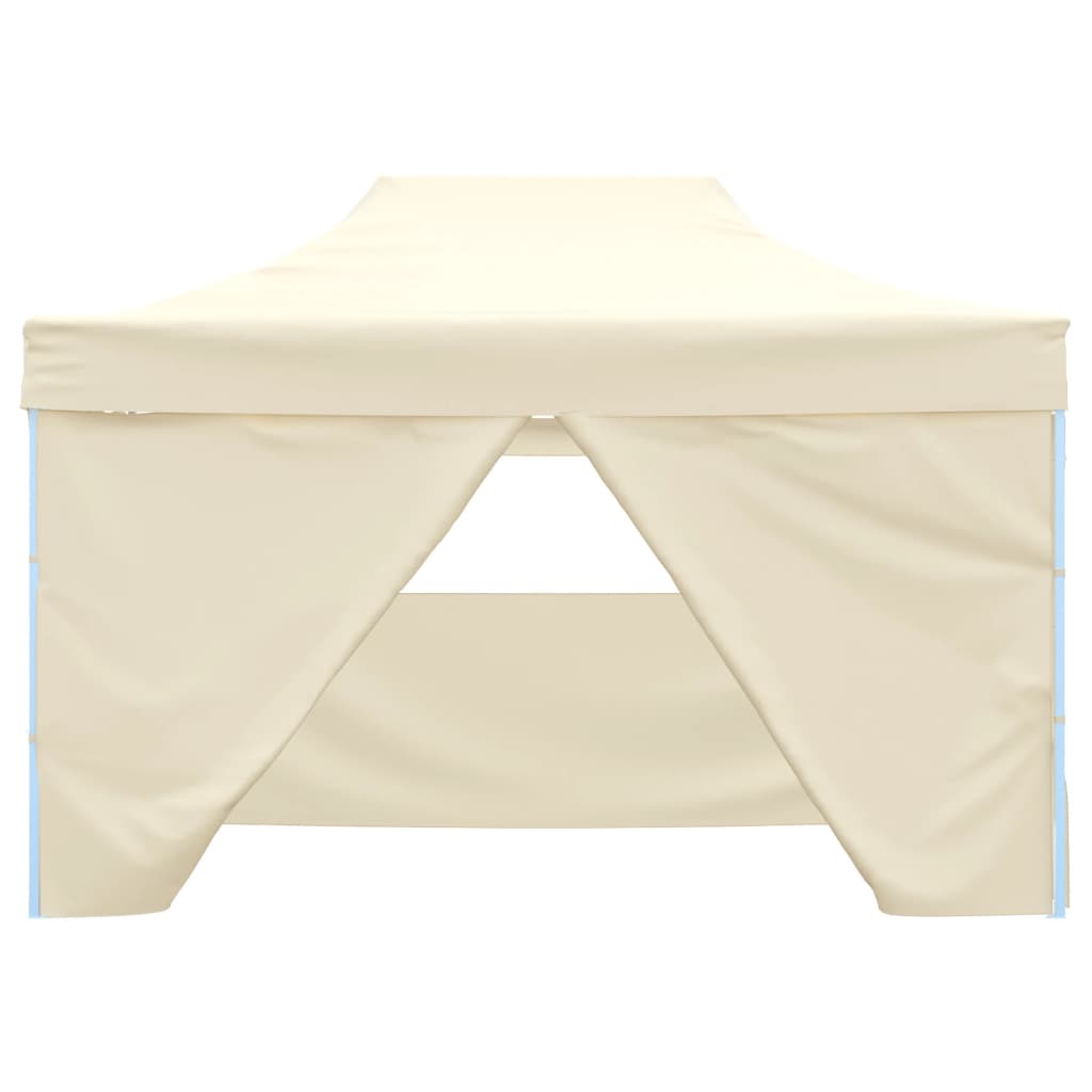 Tenda Pieghevole Pop-Up 4 Pareti Laterali 3x4,5 m Bianco Crema - homemem39