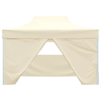 Tenda Pieghevole Pop-Up 4 Pareti Laterali 3x4,5 m Bianco Crema - homemem39